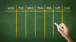 Weekly Calendar Chalk Drawing